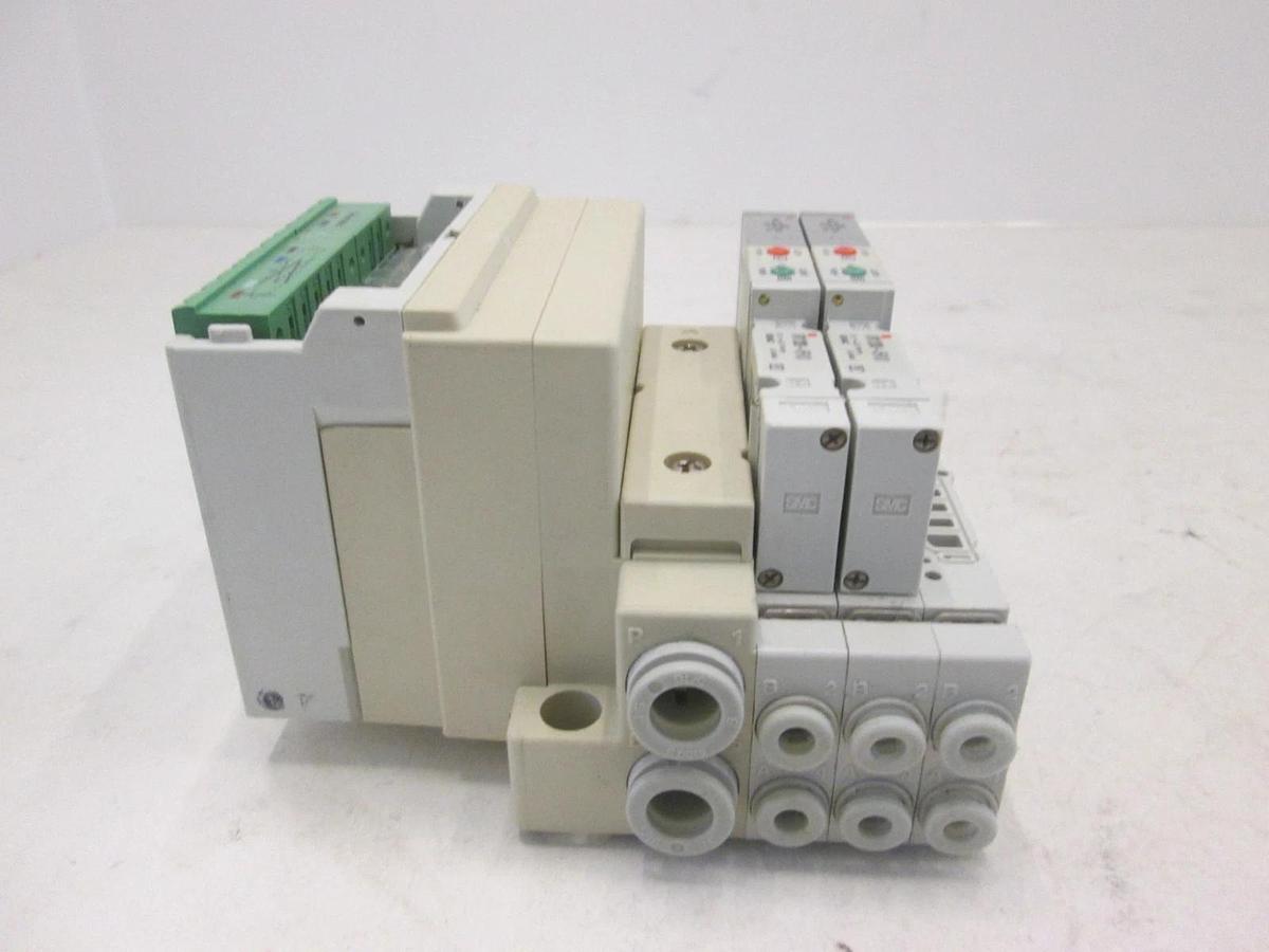 Used SMC, EX120-SDN1, DeviceNet Interface Module Assy w/ 2 Valves, SV1200-5FUD, Used