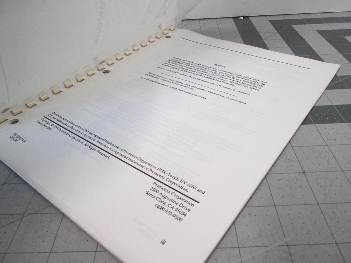 Used Tencor, Prometrix, StatTrax ST-7.1, Software Release Notes, 04-0218A, Used
