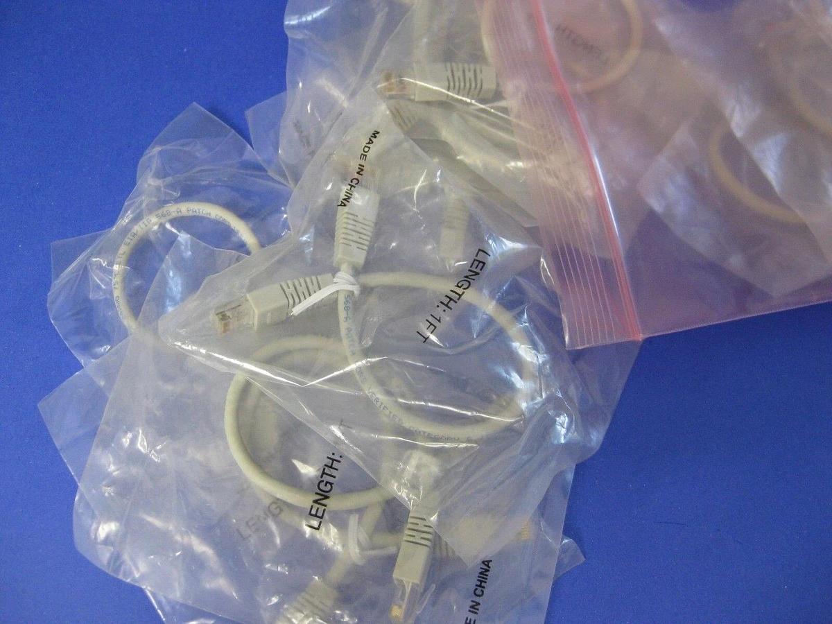 UNICOM Ethernet Patch Cable, 1ft, White, Lot of 16