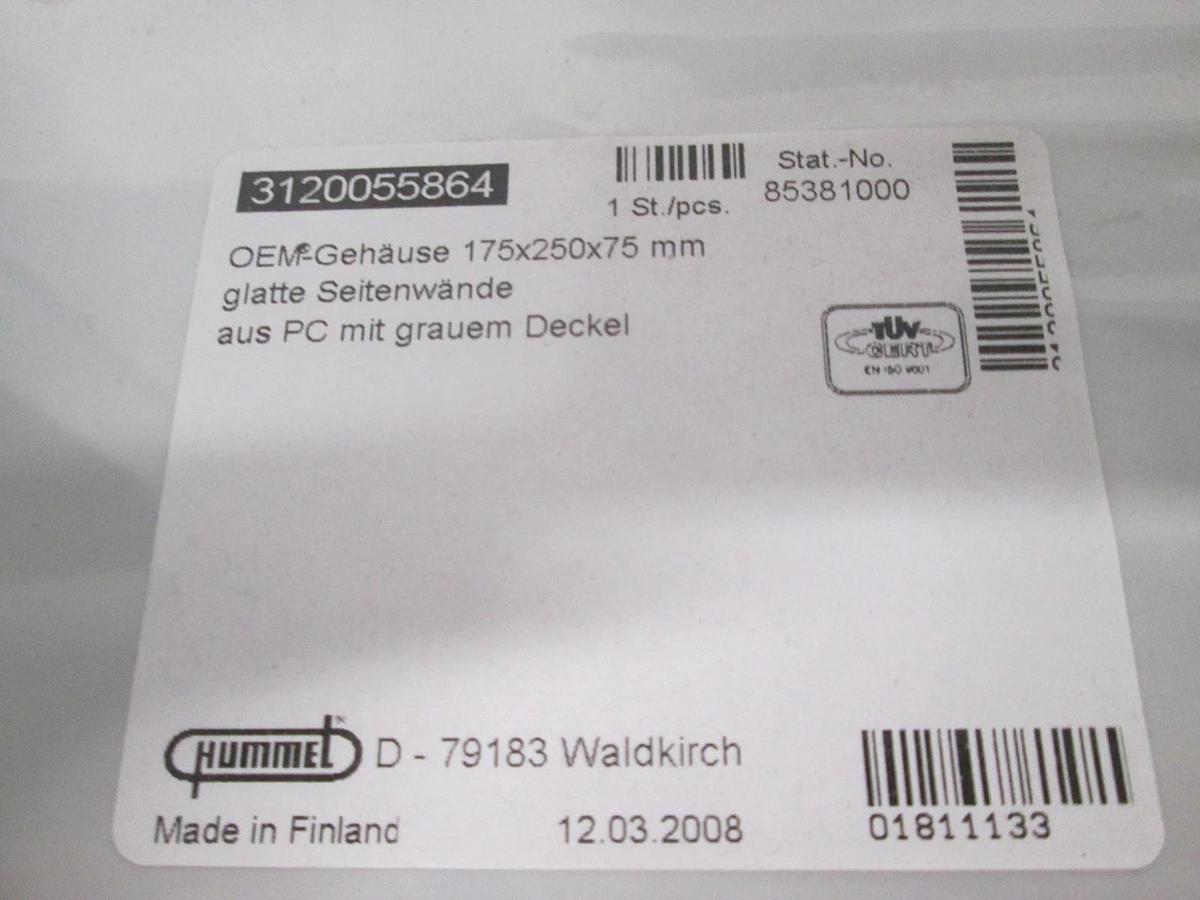 Hummel, Enclosure Box, 175x250x75mm, 200-7358, New