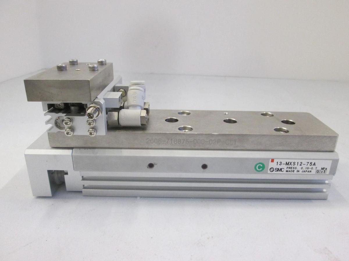 Used SMC, Linear Slide Assy, 13-MXS12-75A and 13-MXS6-10A, Used
