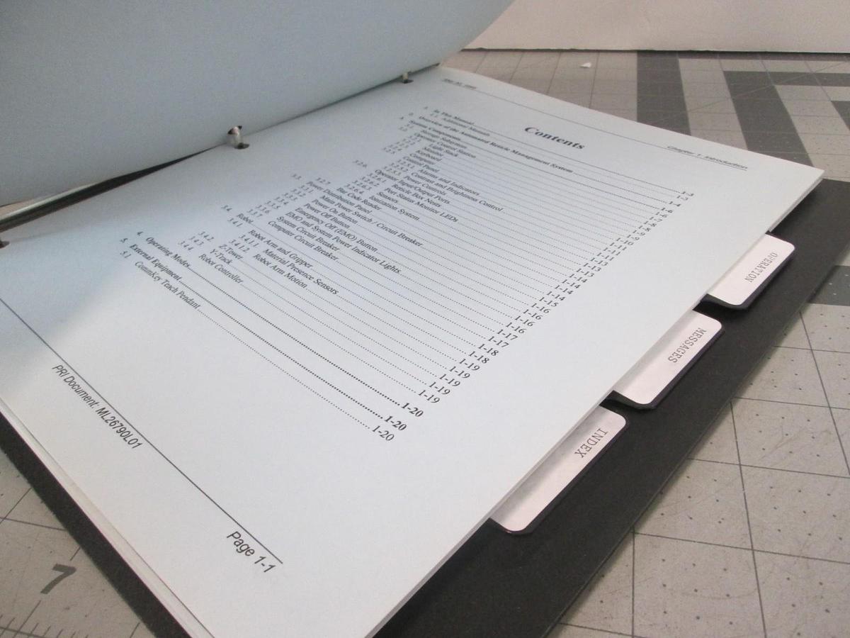 Used PRI Automation, PRI-7700 Automated Reticle Management Operation Manual, Used