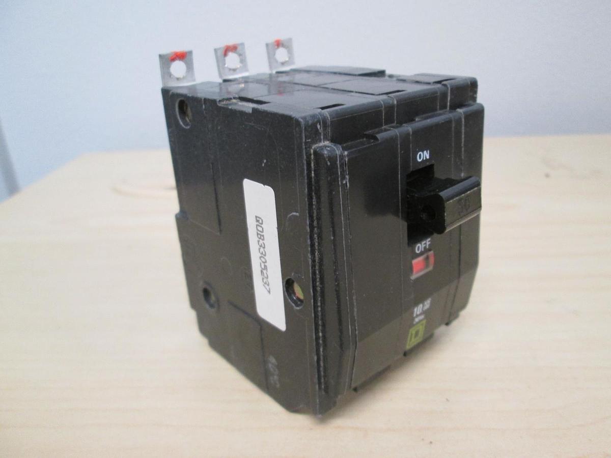 Used Square D, Type QOB, 3 Pole Circuit Breaker, 30A, Used