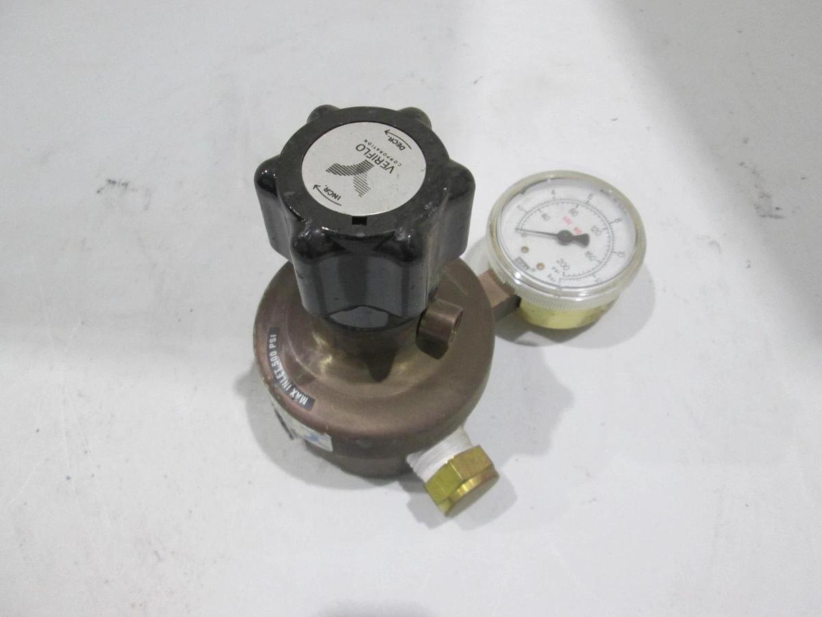 Used Veriflo, HFR002 B 4PB 2, Regulator, Max Inlet 500 PSI, 0-200PSI Gauge, Used