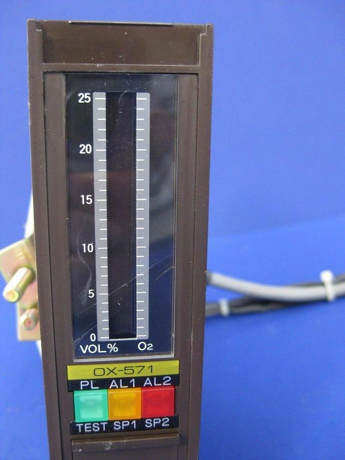 Used Riken Keiki Gas Indicator OX-571 Oxygen Analyzer, 0-25% O2, USED