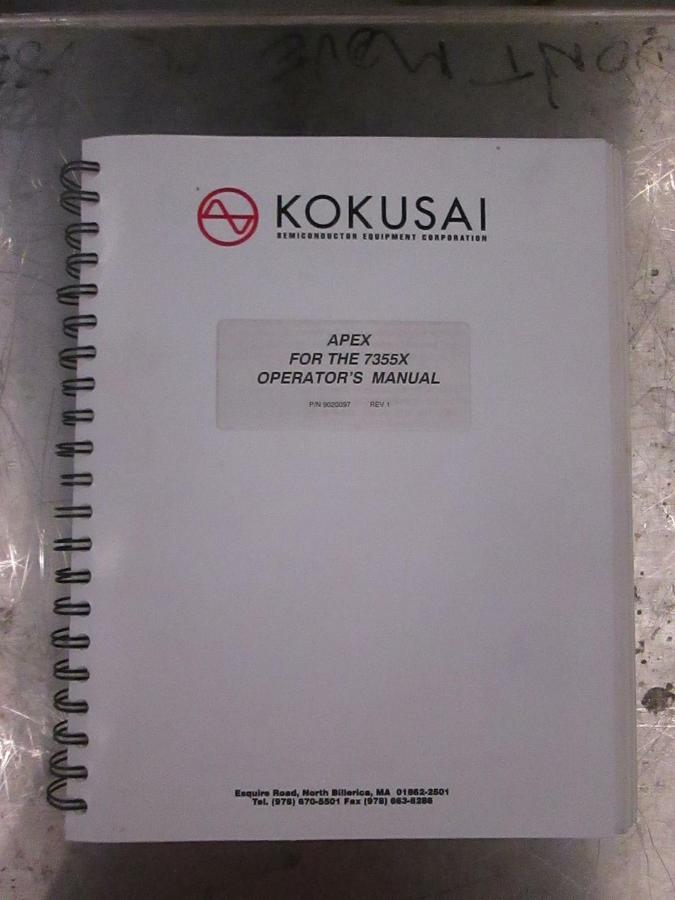 Used Kokusai Apex 7355X Operator's Manual, Used