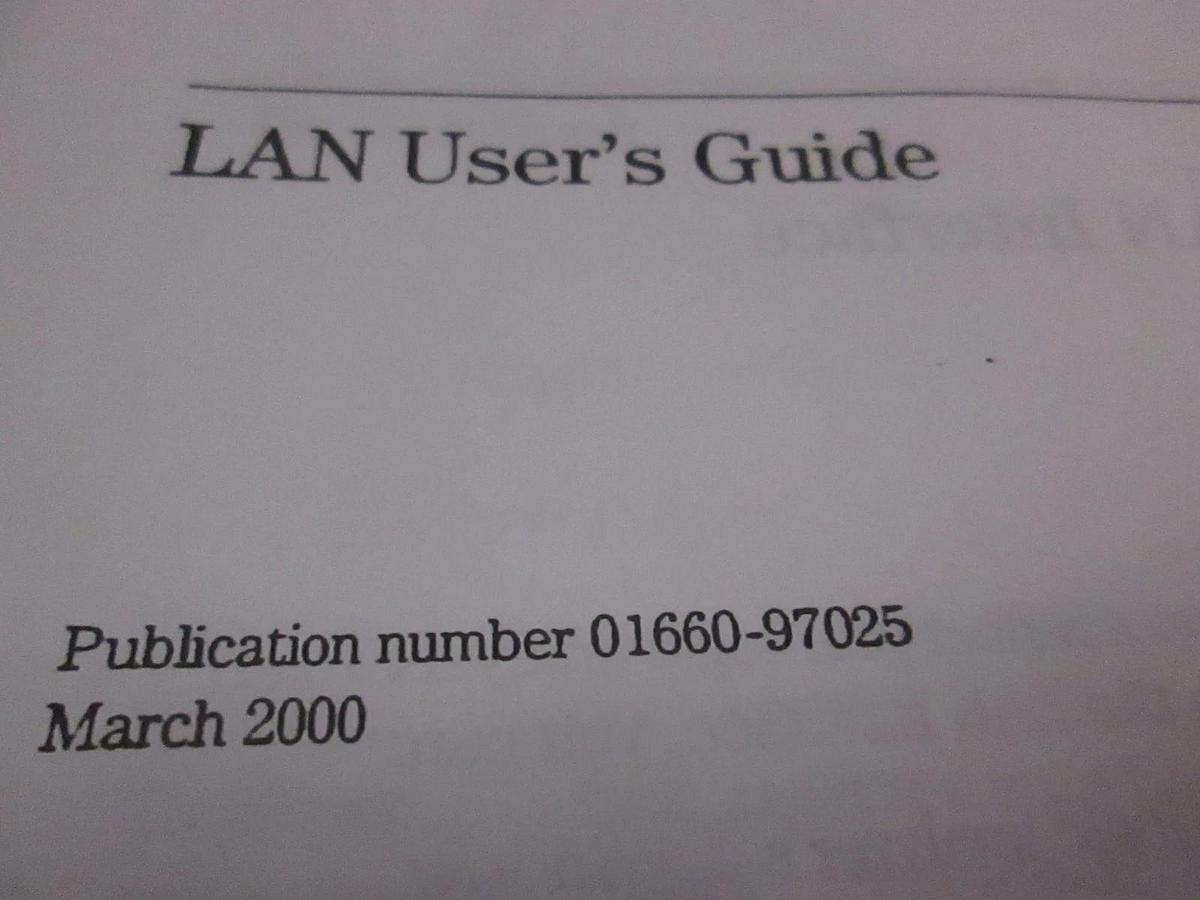 Used Agilent 1660C/CS and 1670A Series Logic Analyzers LAN User's Guide, Used