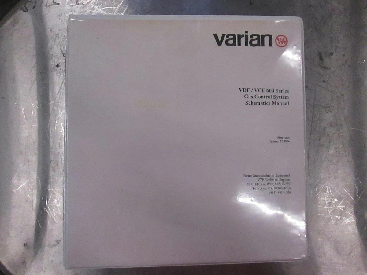 Used Varian VDF/VCF 600 Series Gas Control System, Schematics Manual, Use