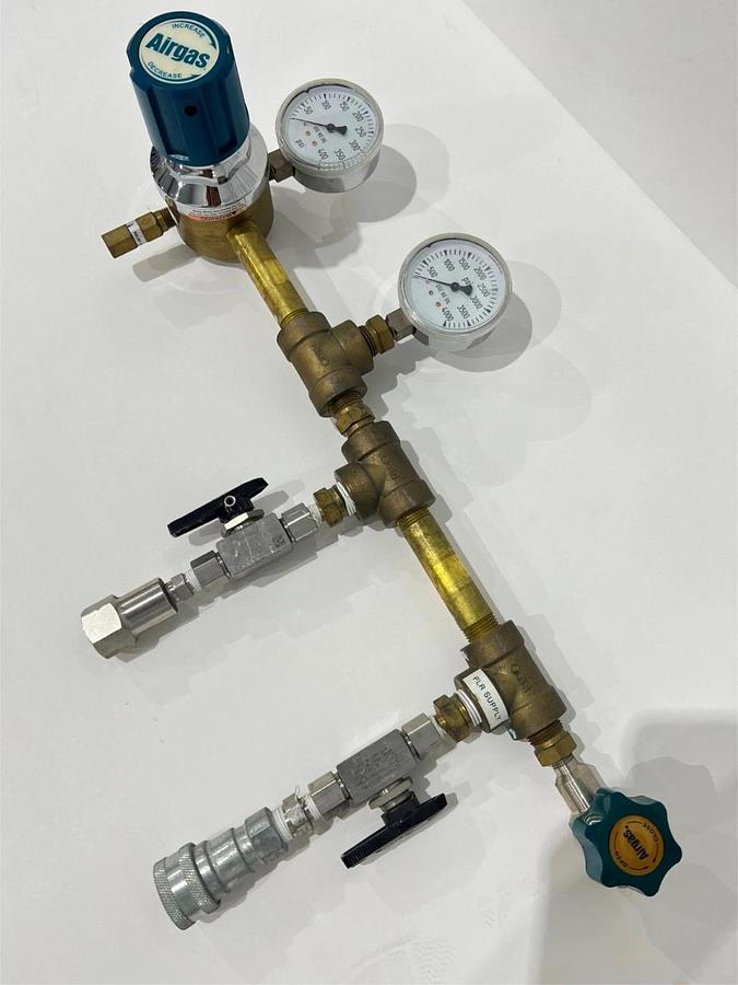 Used Air Gas, 4835000-20-000 Gas Regulator Assy w/ 2 Gauges & 2 Valves, Used
