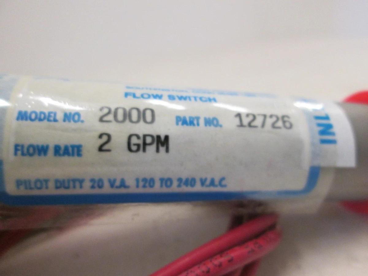 Thomas Products, Flow Switch, Model No. 2000, 2 GPM Flow Rate, New