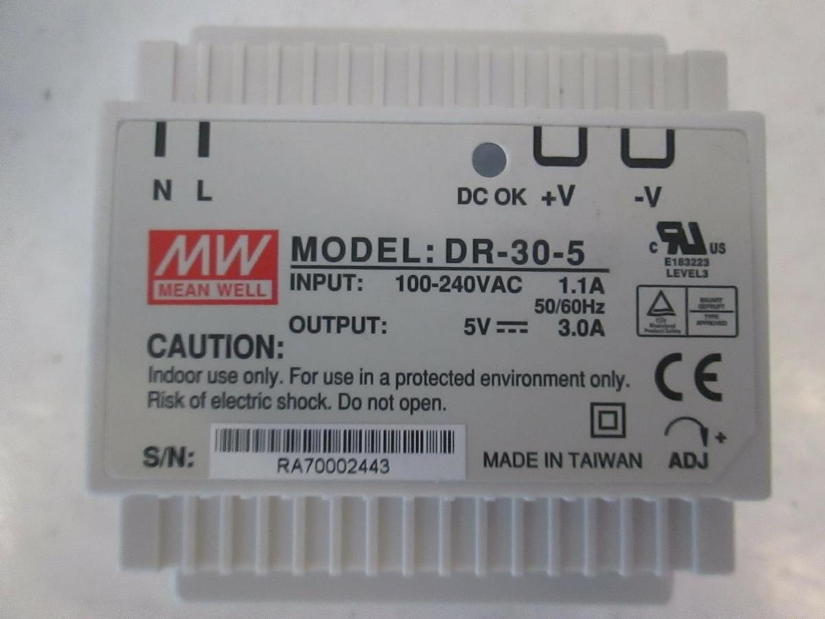 Used Mean Well DR-30-5, 100-240VAC, NIB