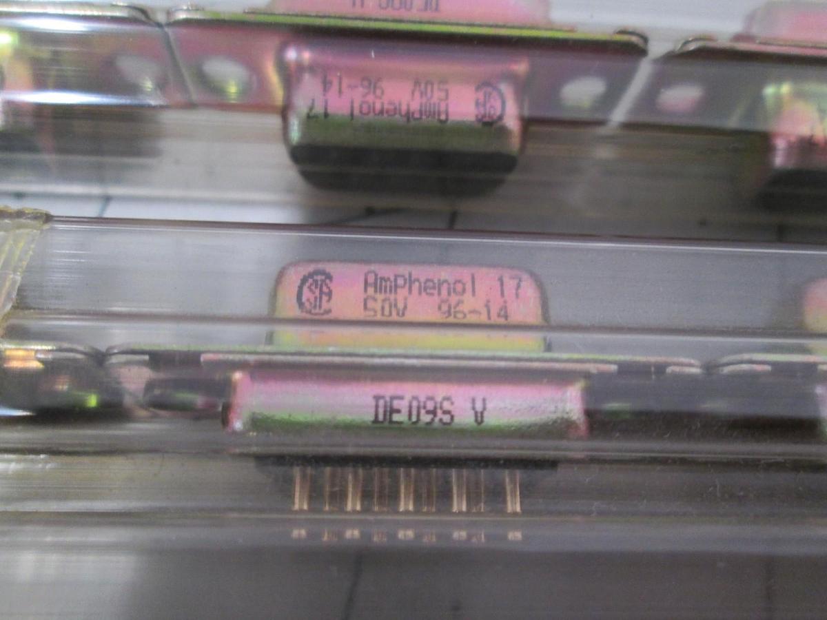 Amphenol, DE09S-V-S, D-Sub Conn, 9 Pin Straight, F Socket, New Lot of 25