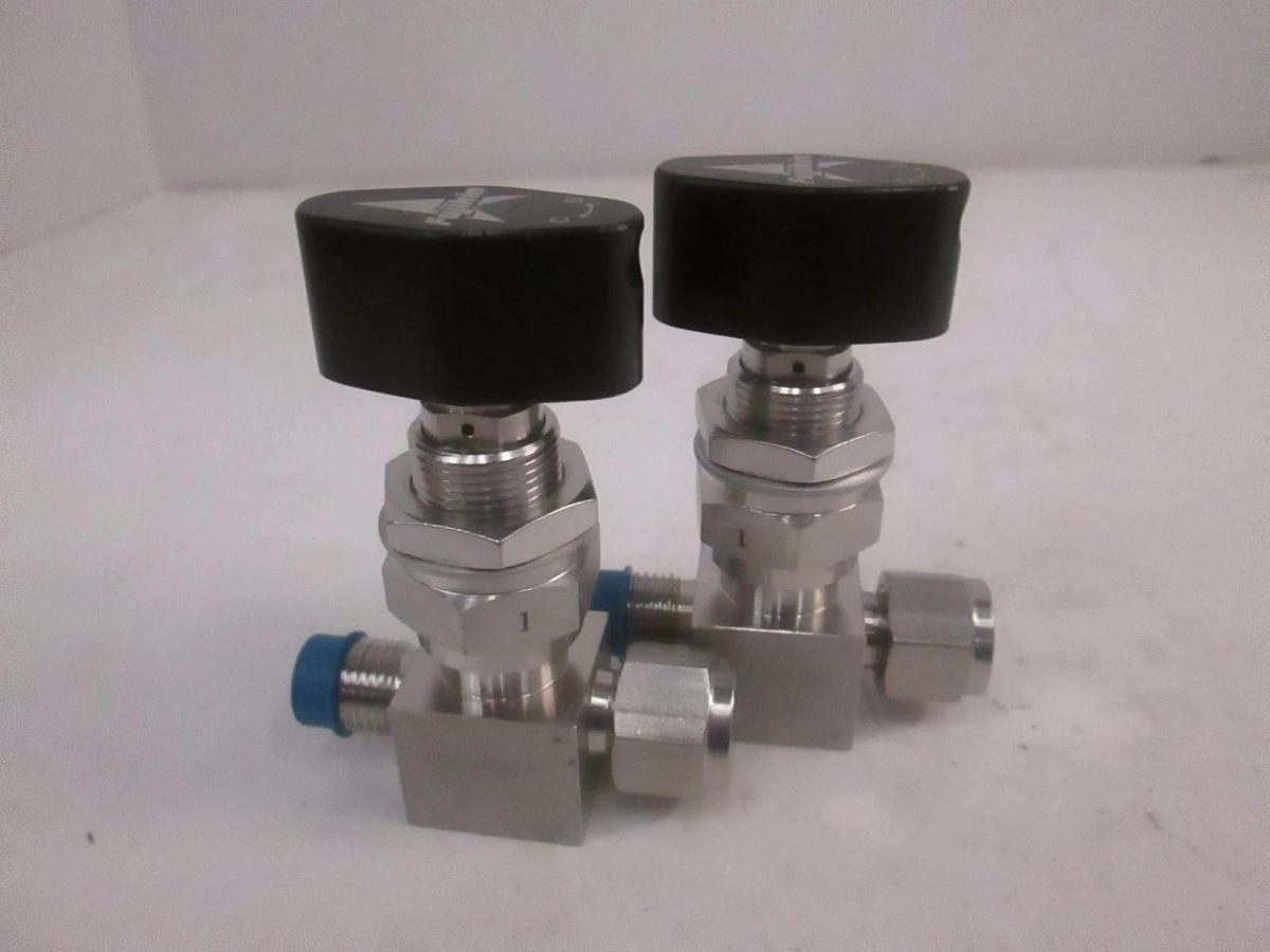 Used Fujikin 1/4 Turn Shut Off Valve, TEL 0120-064661, 1/4" Swagelok - LOT of 2
