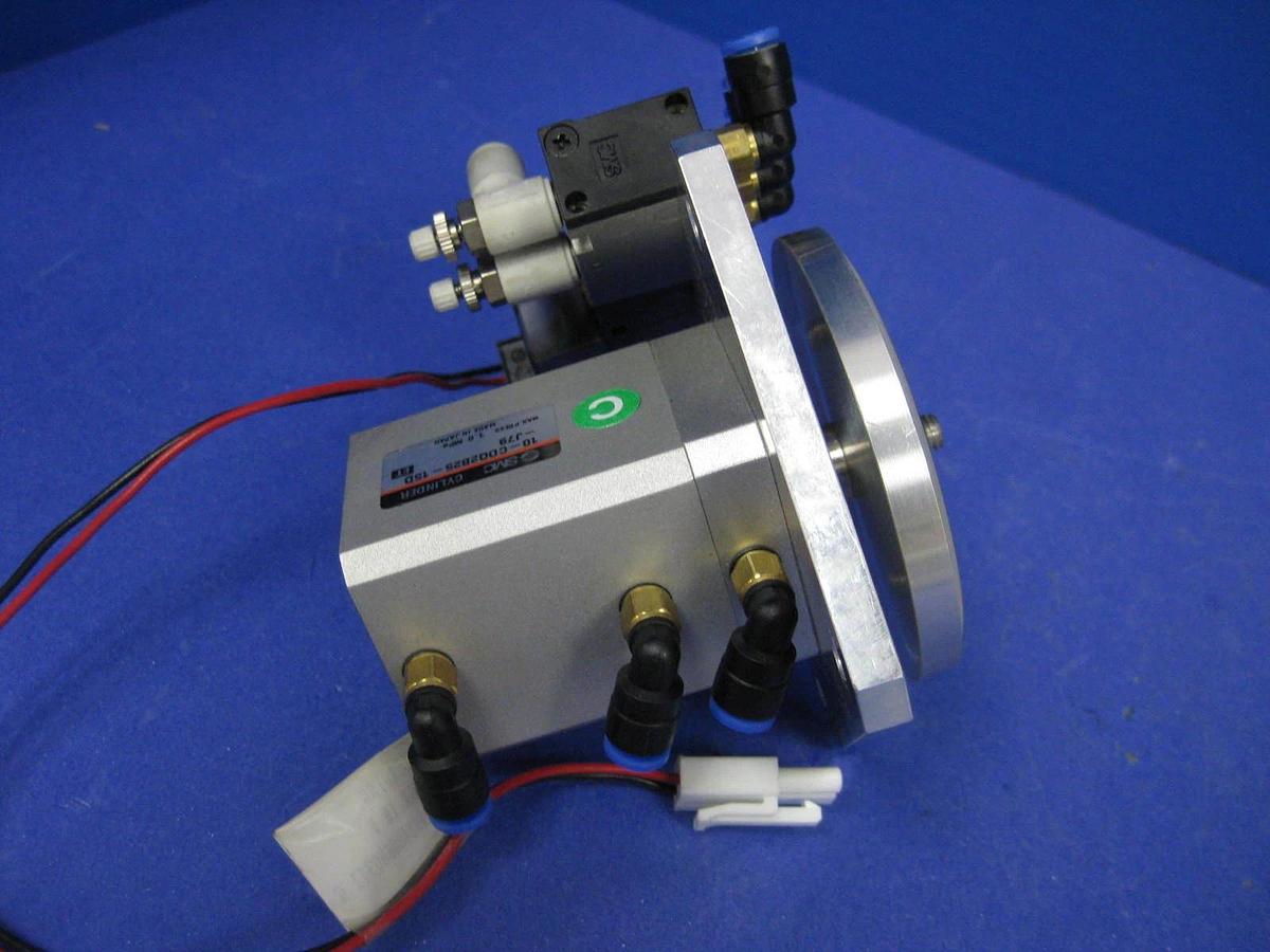 Used SMC 10-CDQ2B25-15D-J79 Compact Cylinder Assembly w/ 10-VZ3123-5LZ-M5, Used