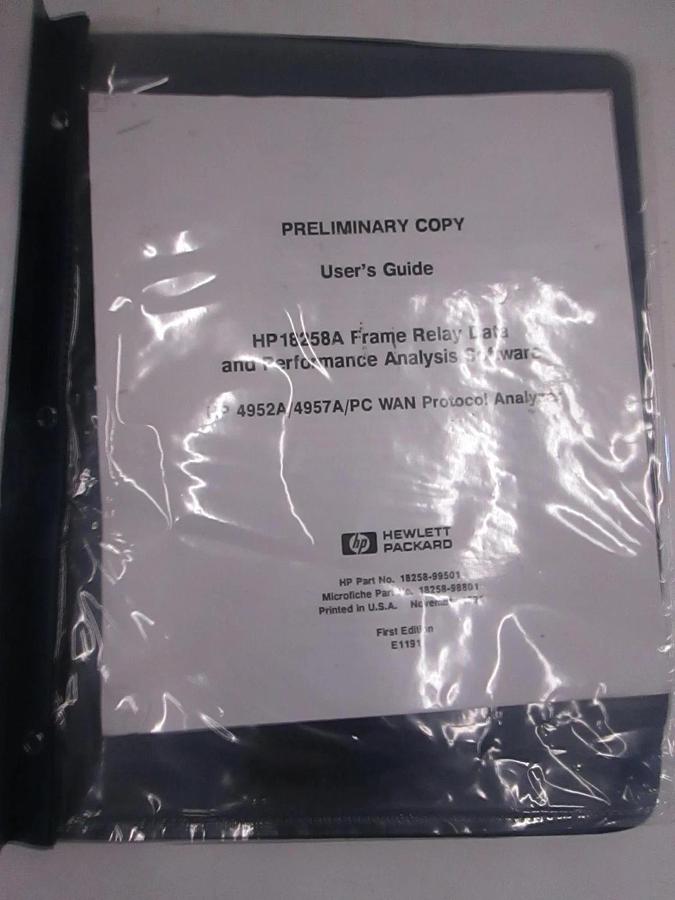 Used HP 4952A/4957A/PC WAN Protocol Analyzer User's Guide, Used