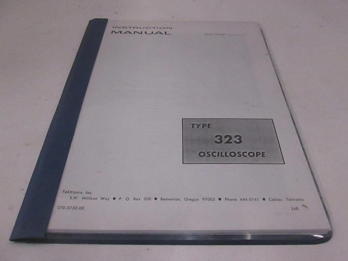 Used Tektronix Inc Type 323 Oscilloscope Instruction Manual, Used