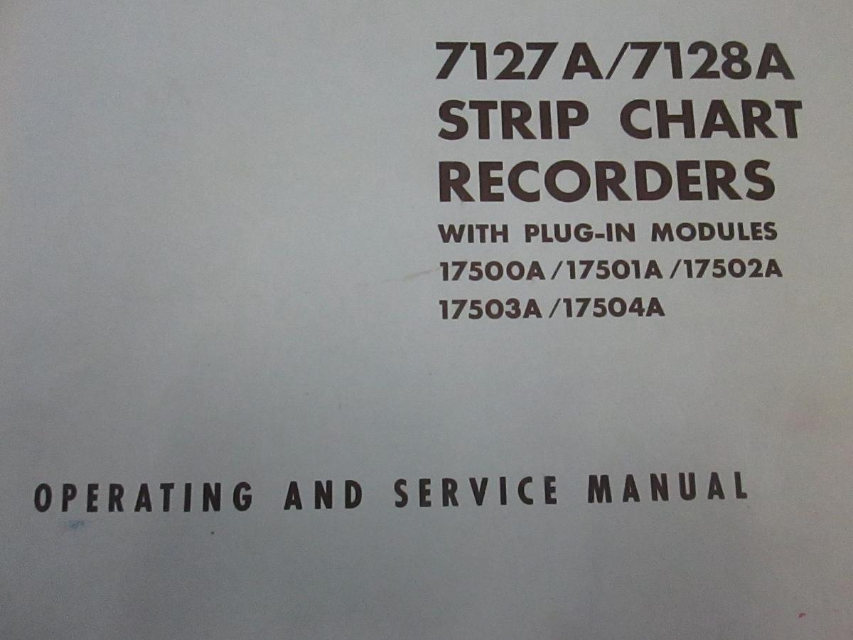 Used HP 7127A/7128A Strip Chart recorders Operation and Service Manual, Used