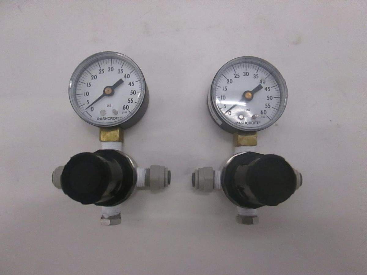 Used Watts Fluidair, Pressure Regulator w/ Gauge, Model R362-02BSS/M1, Used, Lot of 2