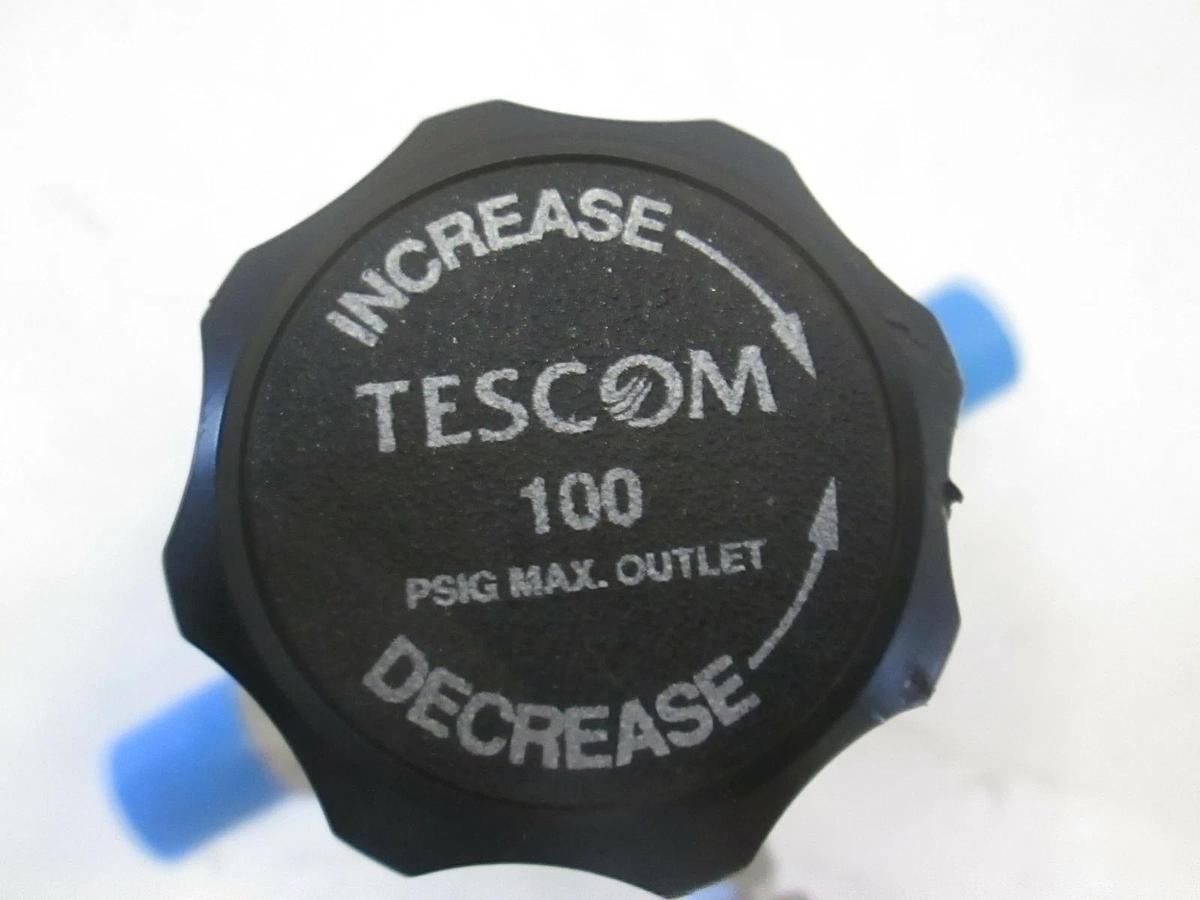 Used Tescom Stainless Steel Regulator, 44-3262 w/ 30-0-100 PSI Gauge, Used