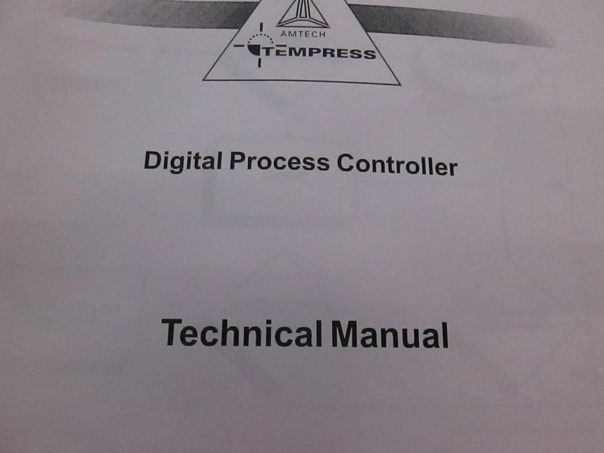 Used Amtech Tempress Digital Process Controller, Technical Manual, Used