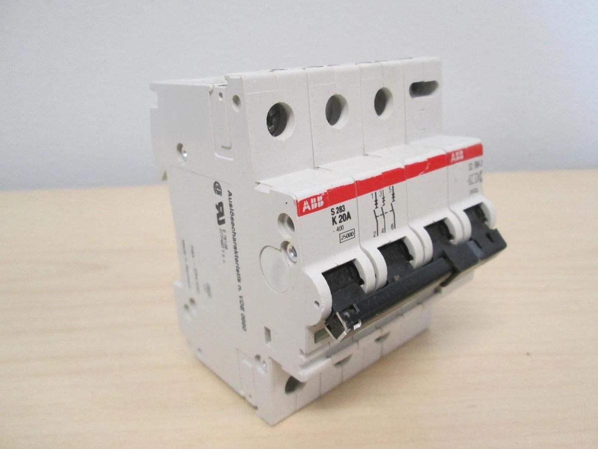 Used ABB, S 283, S2-BMM-2, 4 Pole, Circuit Breaker, VDE 0660, Used