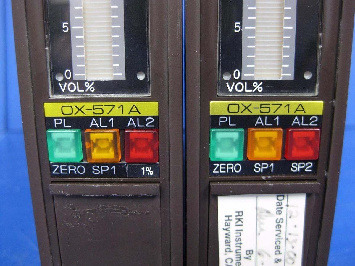 Used Riken Keiki Gas Indicator OX-571A Oxygen Analyzer, 0-25% O2, LOT of 2 USED