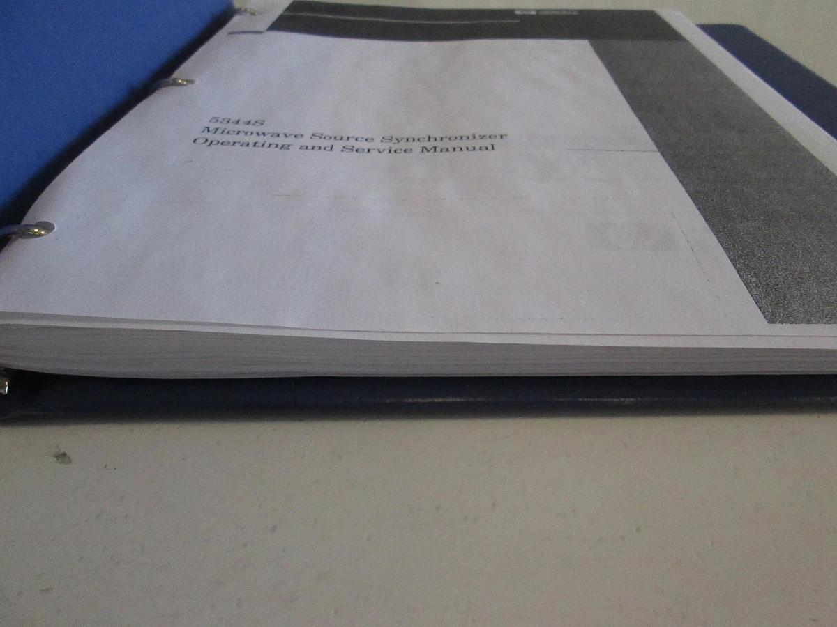 Used HP 5344S Microwave Source Synchronizer Operating and Service Manual, Used