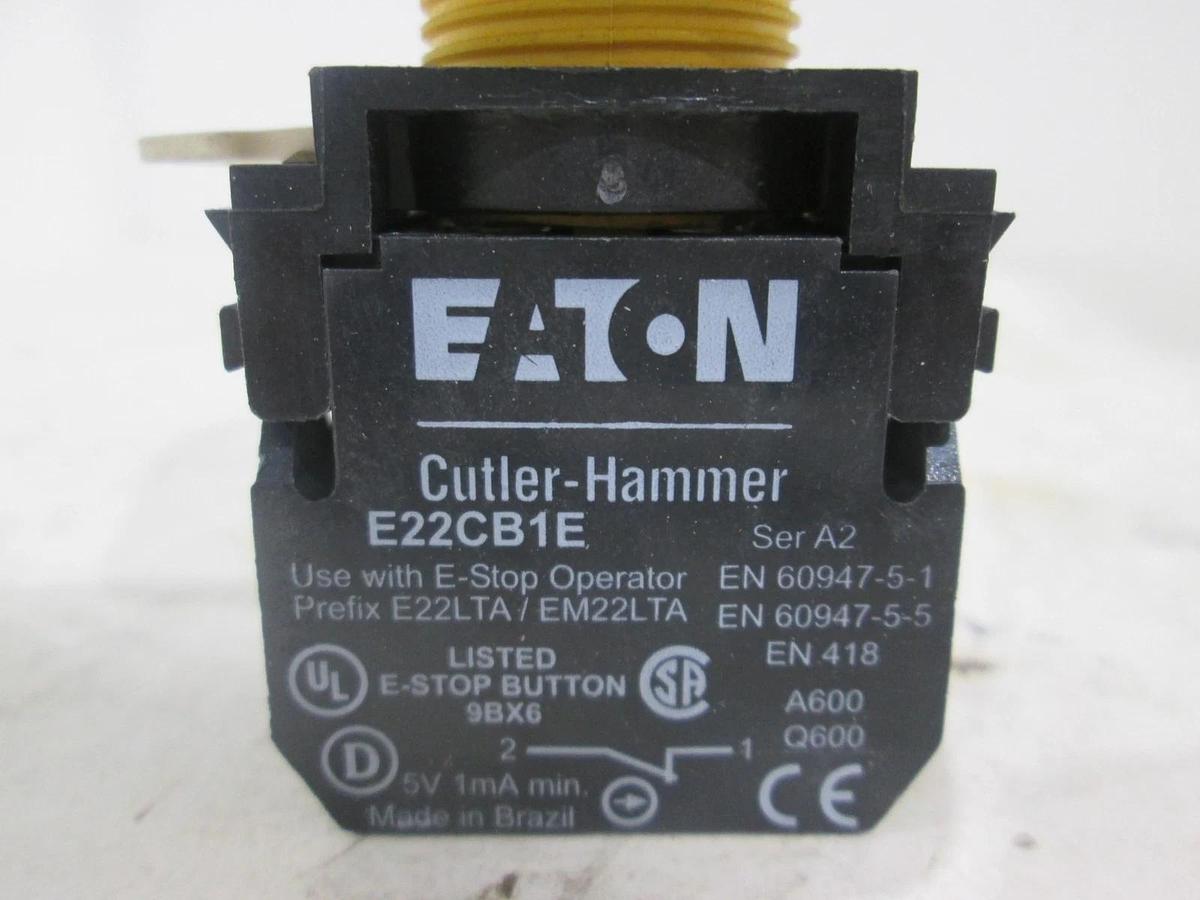 Used Eaton, Cutler Hammer, E22CB1E, Red Push Button Release Switch, Used