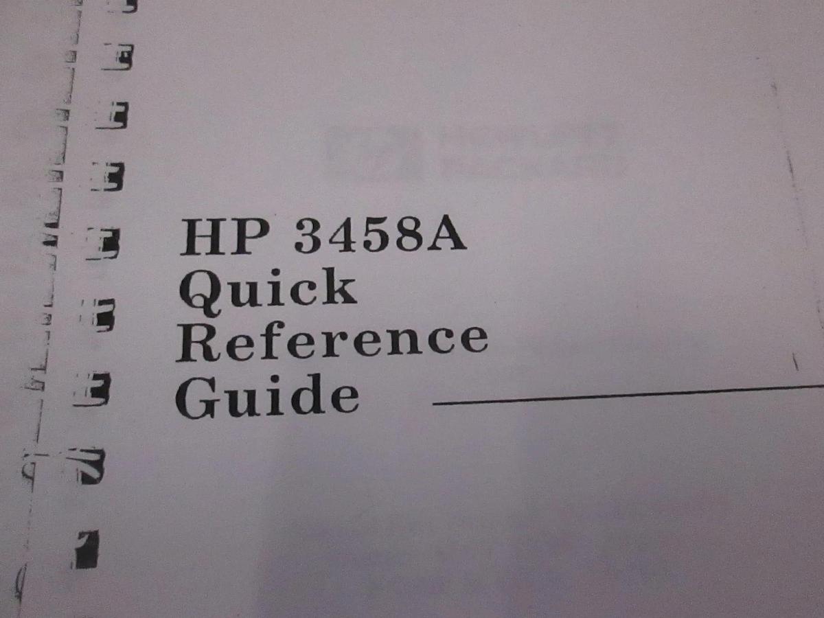 Used HP 3458A Multimeter Quick Reference Guide, Used