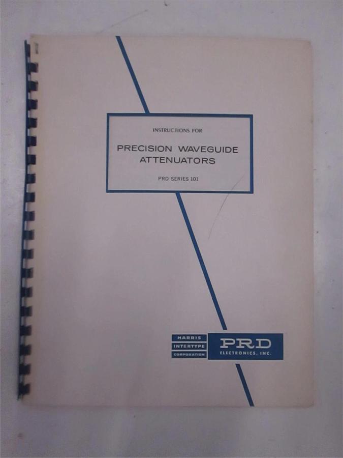 Used PRD Precision Waveguide Attenuators Series 101 Instruction Manual, Used