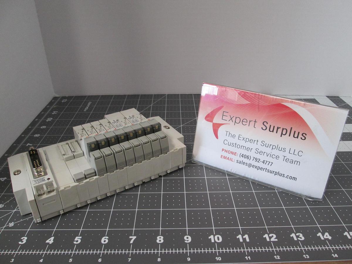 Used SMC, SS5Y3-45FU-10B-N3, SY3000 Pneumatic Solenoid Valve3 Manifold D-Sub
