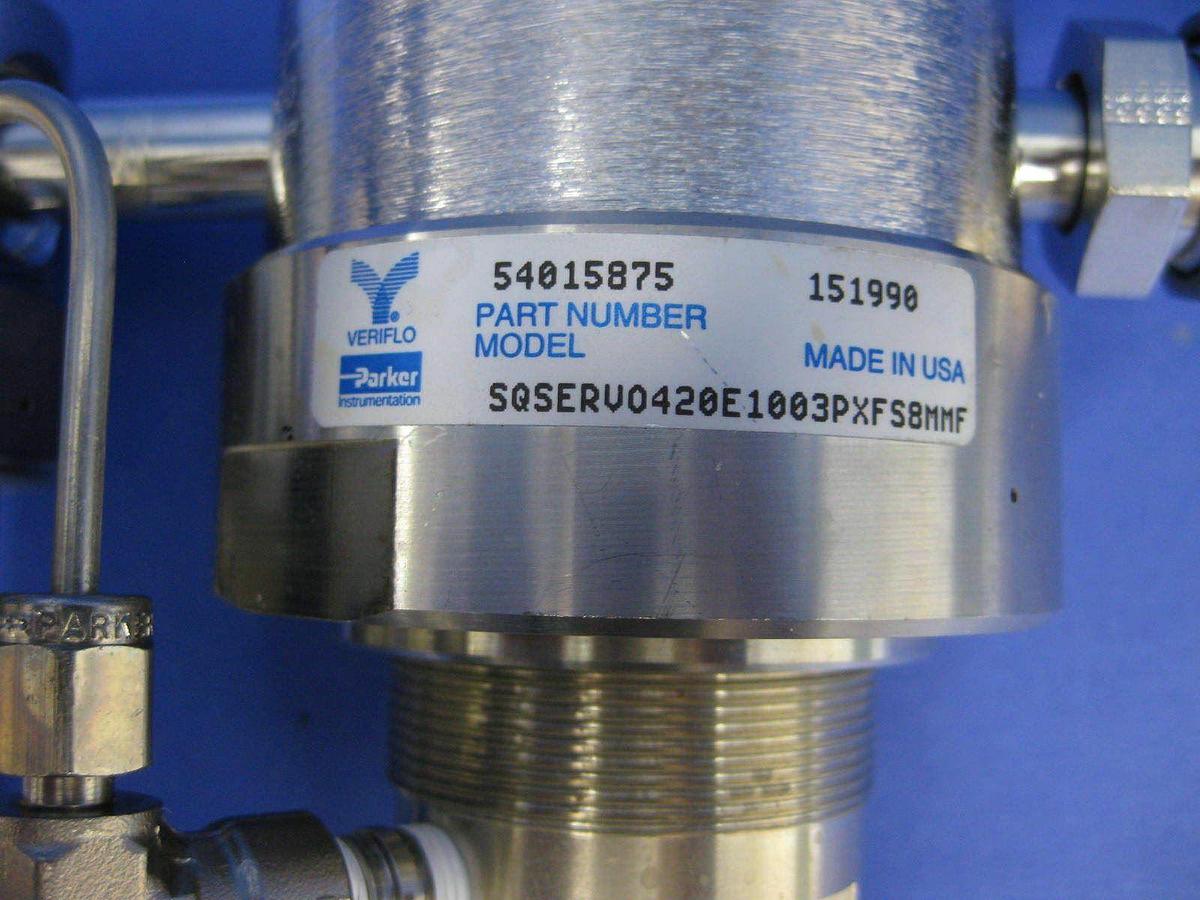 Used Veriflo SQ Double Regulator Gas Stick Assy w/ SQ420E and -30-0-200 psi Gauge