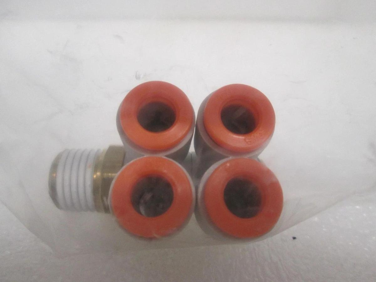 Used SMC, 1/4" 4-Port Fitting, 206-7302, Used