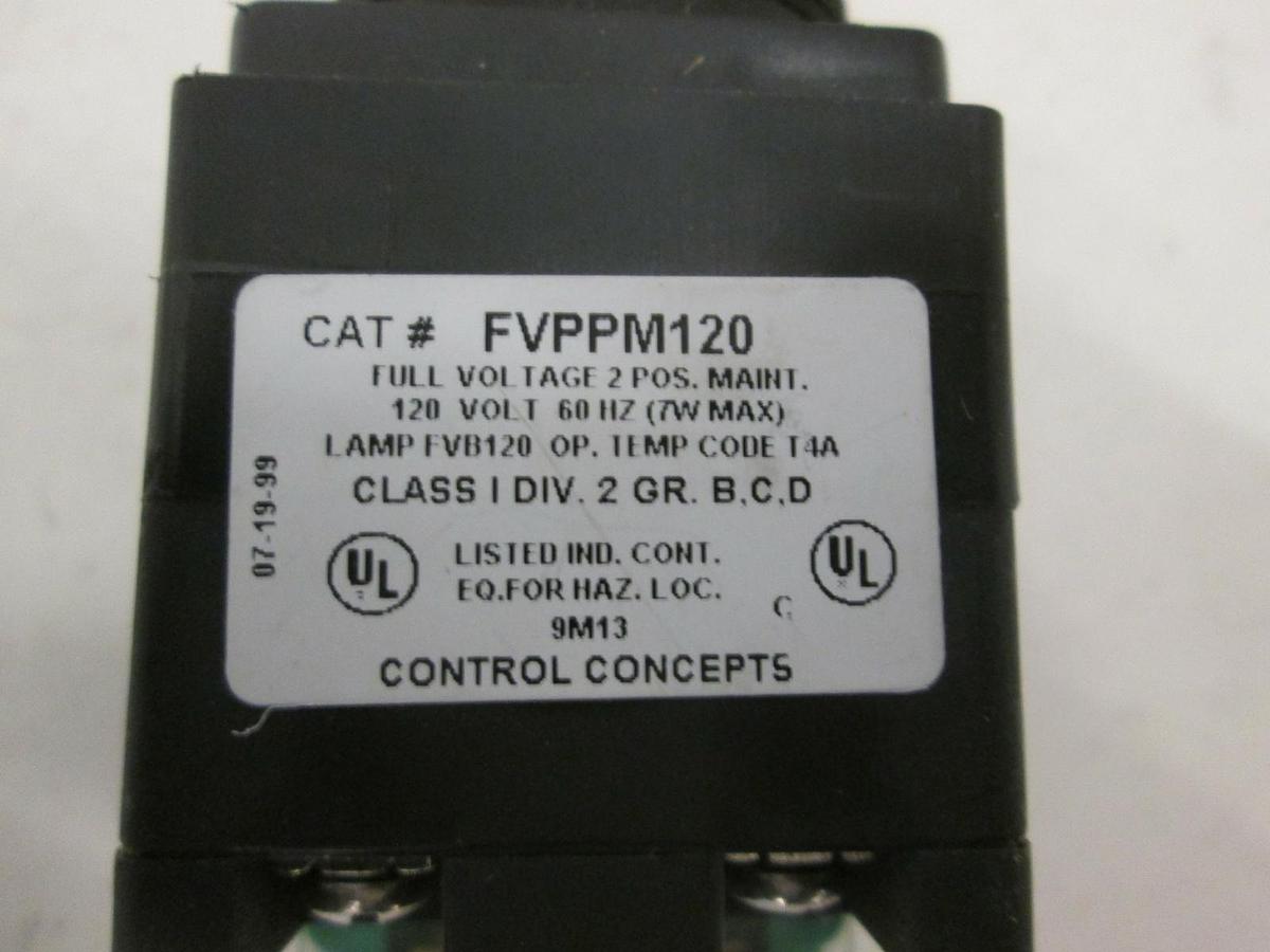 Used Control Concepts, Red Push Pull Switch, FVPPM120, Used