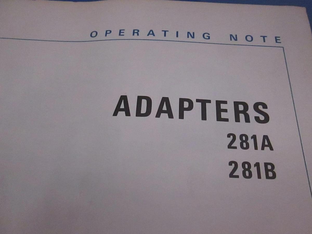 Used HP 281A and 281B Adapter Operating Note, Used