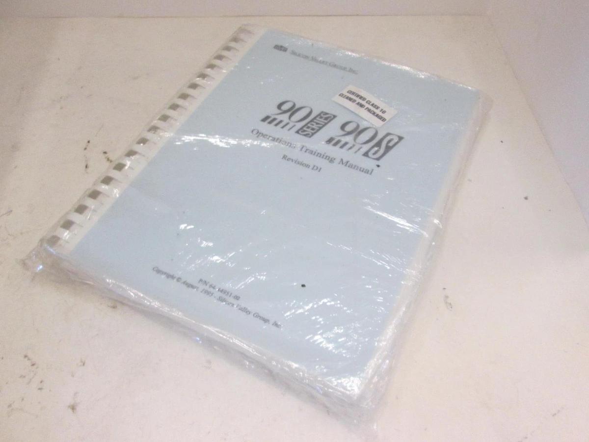 SVG 90S SERIES OPERATIONS TRAINING MANUAL, New