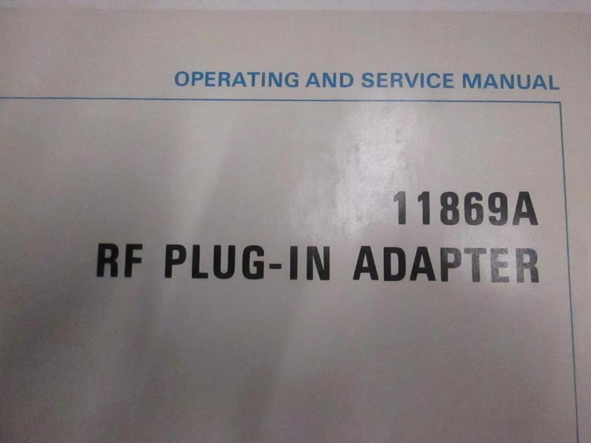 Used HP 11869A RF Plug-In Adapter, Operating and Service Manual, Used