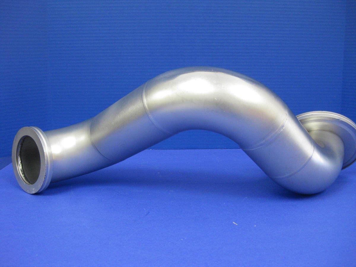 Used Stainless Steel Triple Elbow Vacuum Pipe 90° (x3), ISO-63 - ISO-100 Adapter