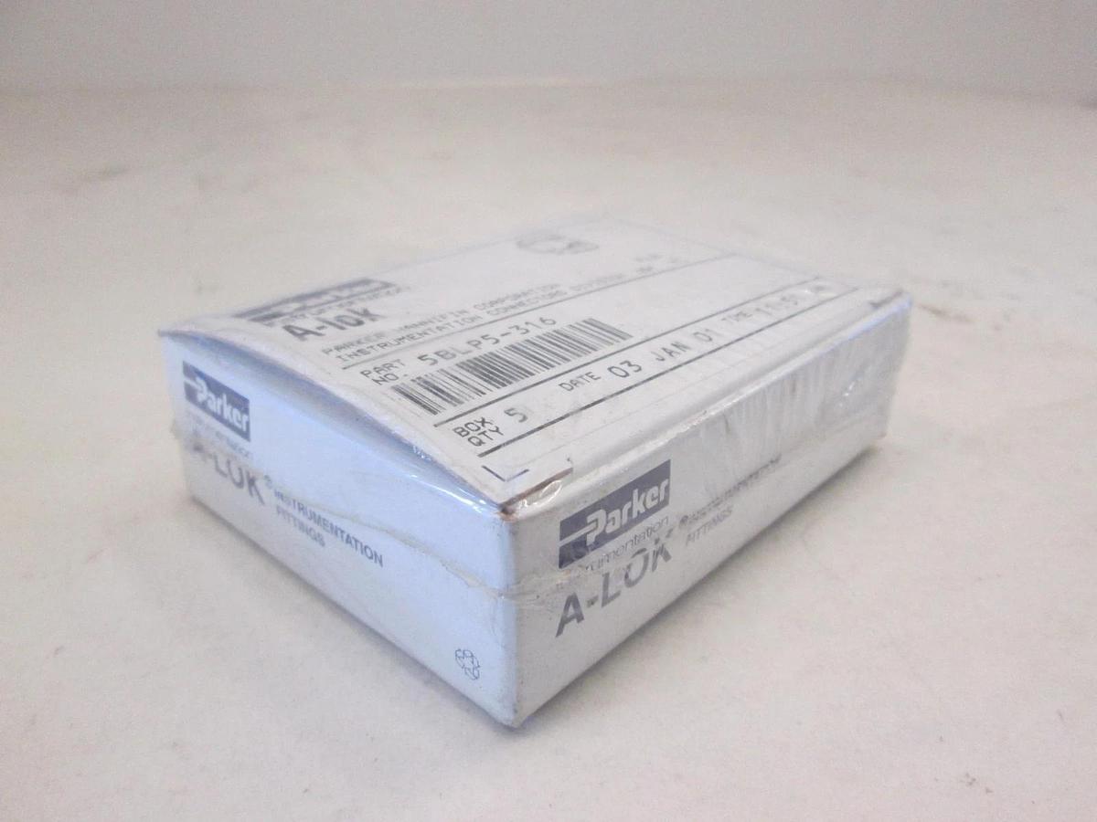 Parker, 5BLP5-316, A-Lok Plug, Box of 5, New, Original Packaging
