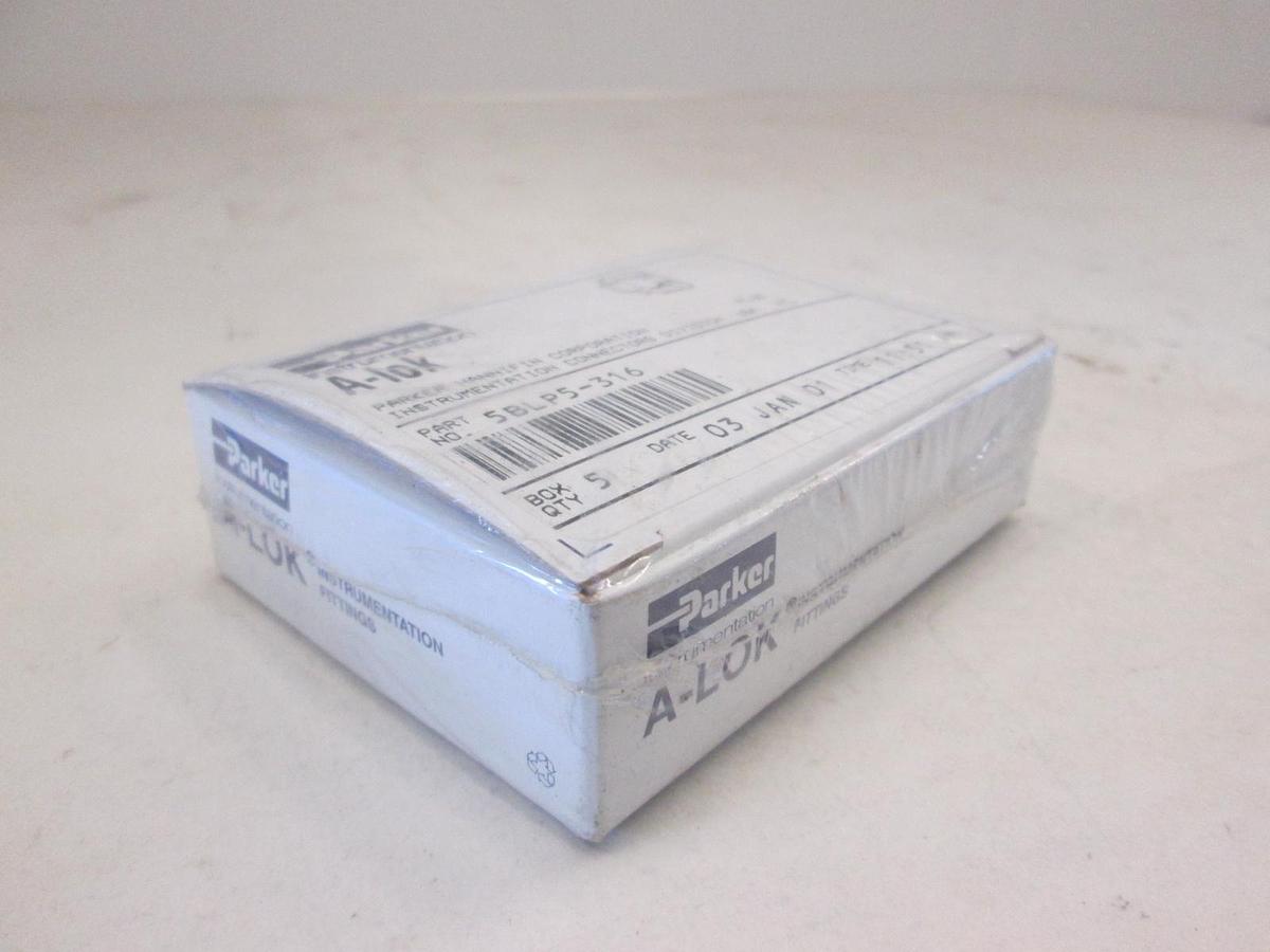 Parker, 5BLP5-316, A-Lok Plug, Box of 5, New, Original Packaging