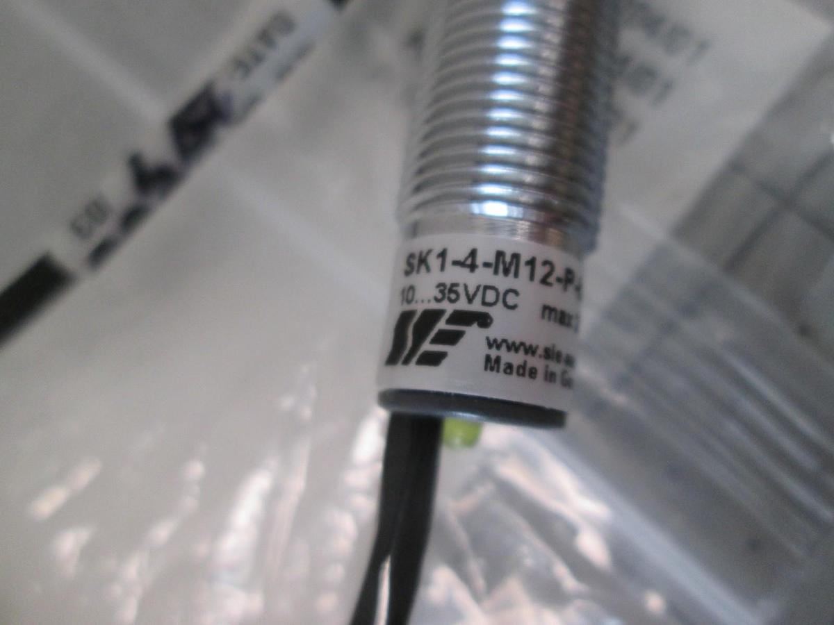 Used SIE Sensorik, SK1-4-M12-P-B-S, Proximity Sensor w/ 4-Pin Male Connector, New