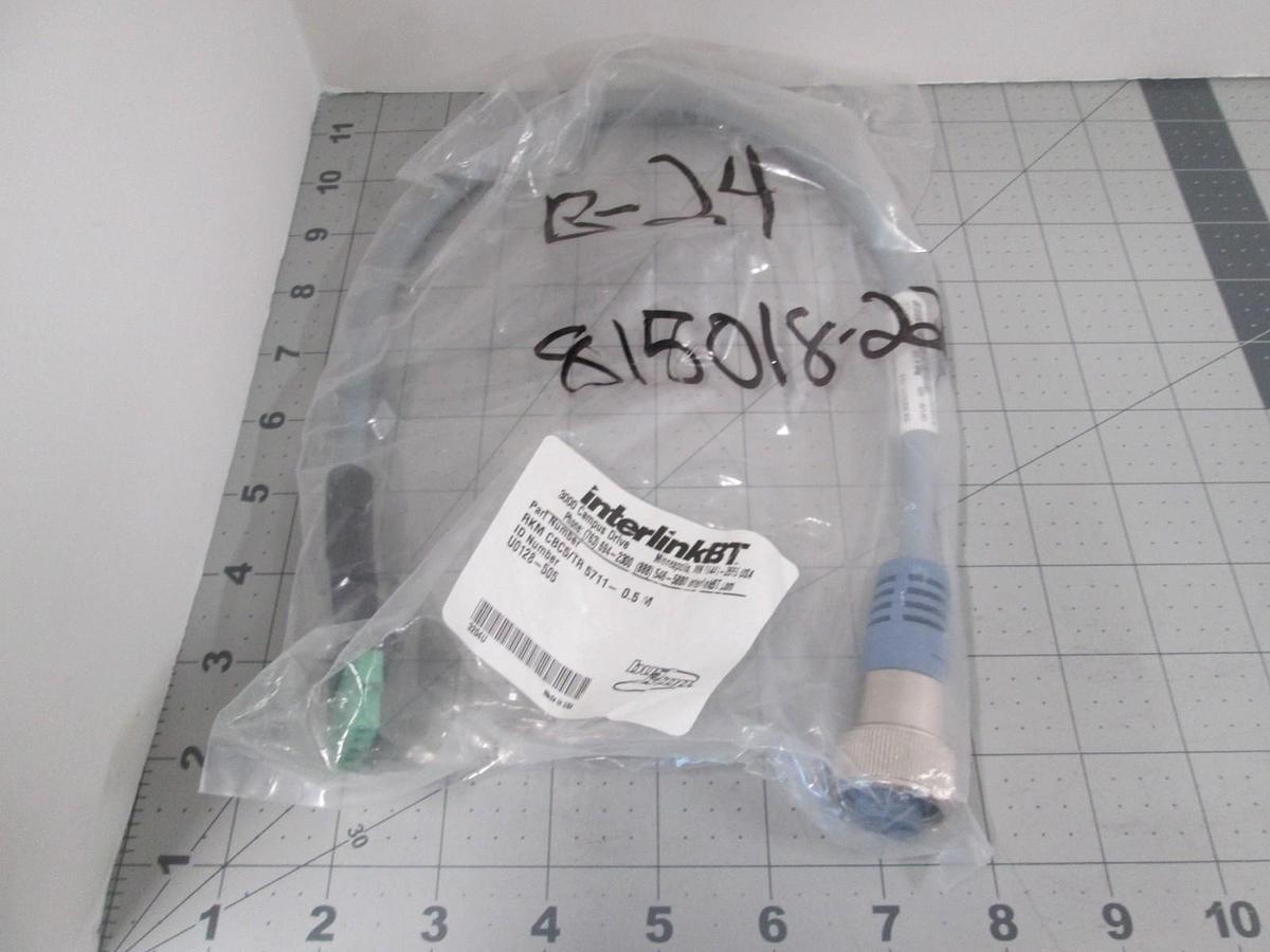 Used Interlink, RKM CBC5/TR 5711-0.5M, Cordset Connector Cable, New