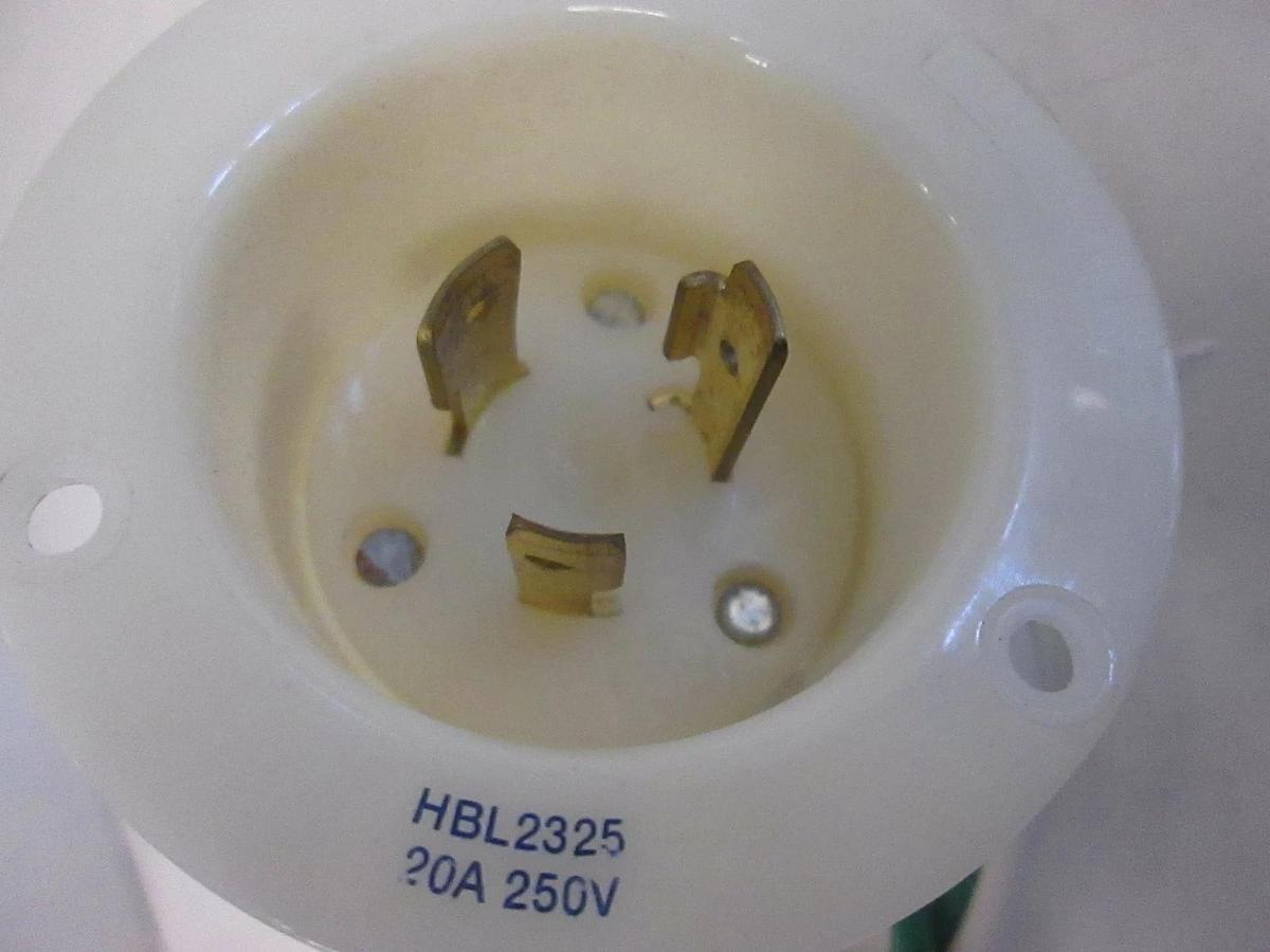Used Hubbell HBL2325 Flanged Inlet 20A 250V Nema L6-20P, Used