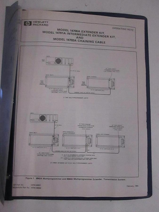Used HP Model 14700A Extnd Kit, 14701A Intermediate Extnd Kit, 14702A Chain Cab, Used