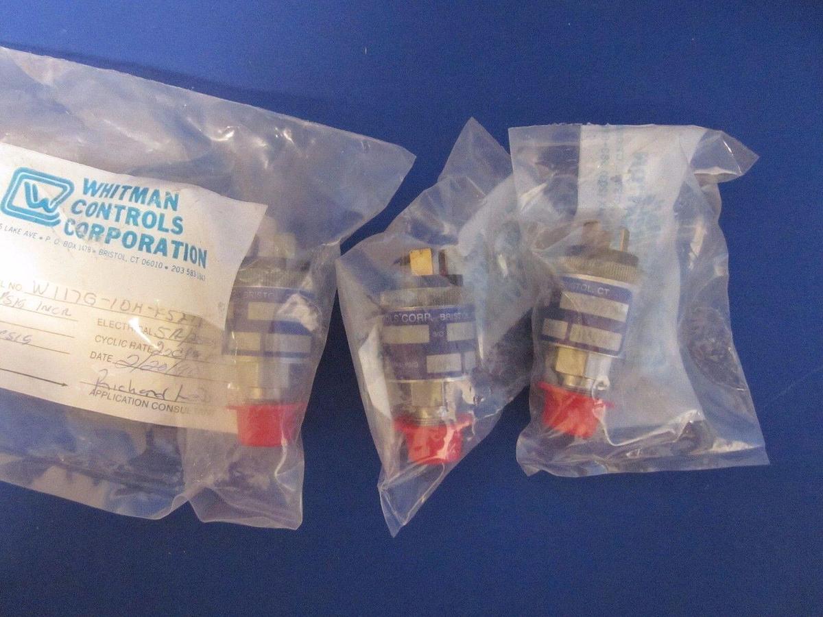 Used Whitman Controls W117G-10H-K52TB-X Ultra Pure Welded Pressure Switch- Lot of 3