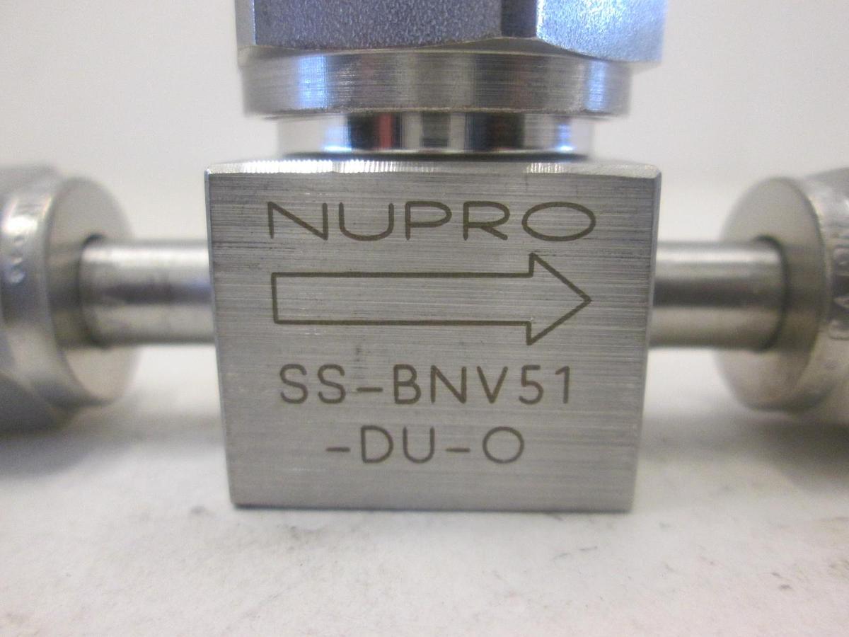 Used Nupro, SS-BNV51-DU-O, High Purity Bellows Valve, 1/4" FVCR, Used