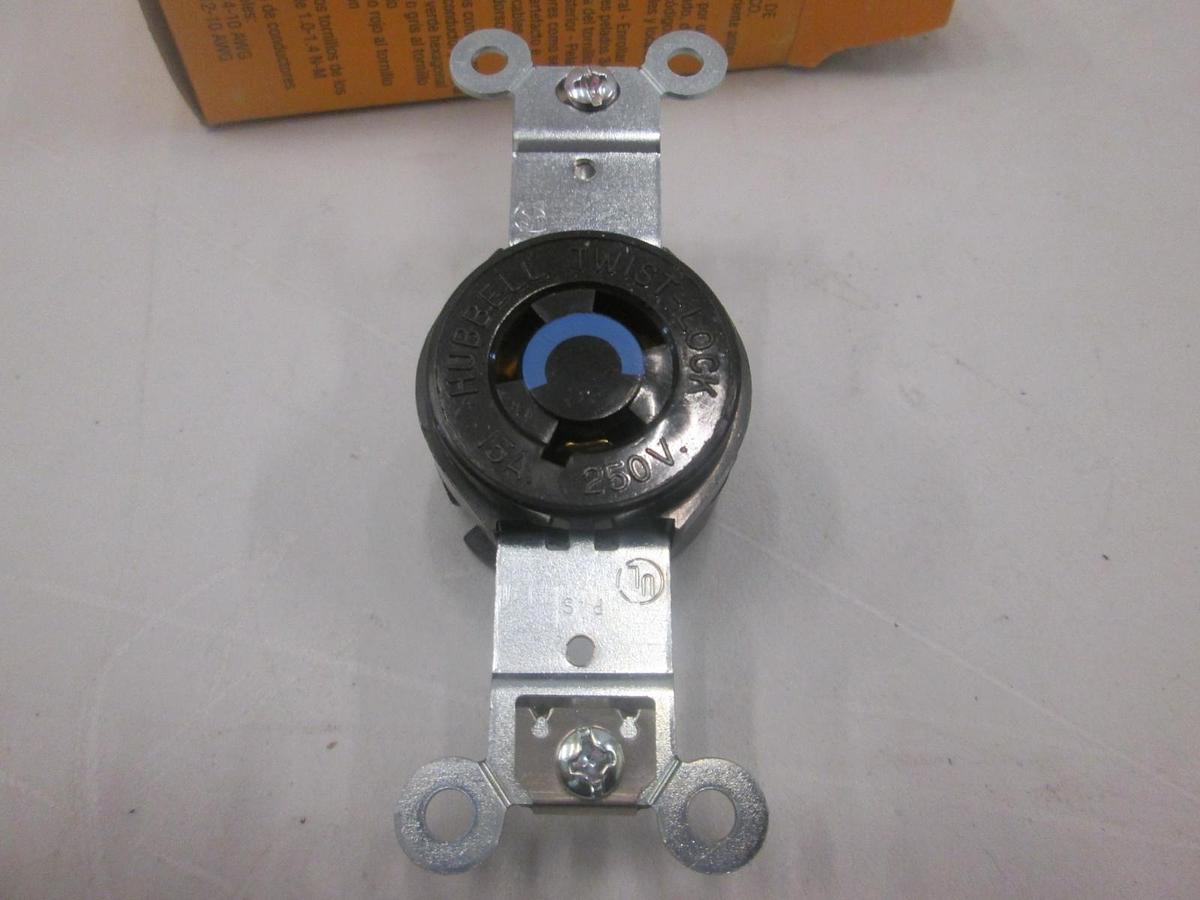 Used Hubbell, HBL4560, Twist Lock Single Receptacle, 2 Pole, New