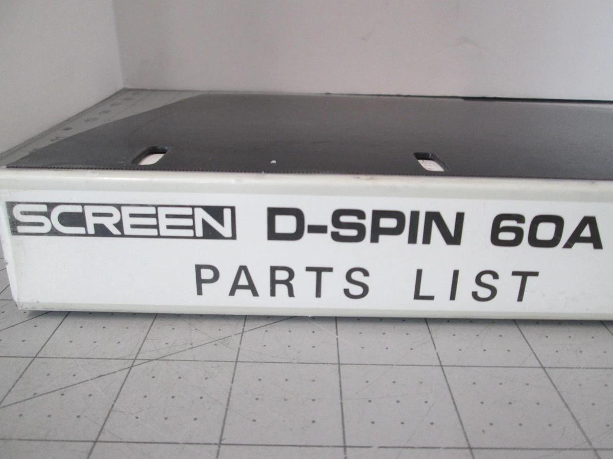Used Screen, D-Spin 60A, Parts List, Used