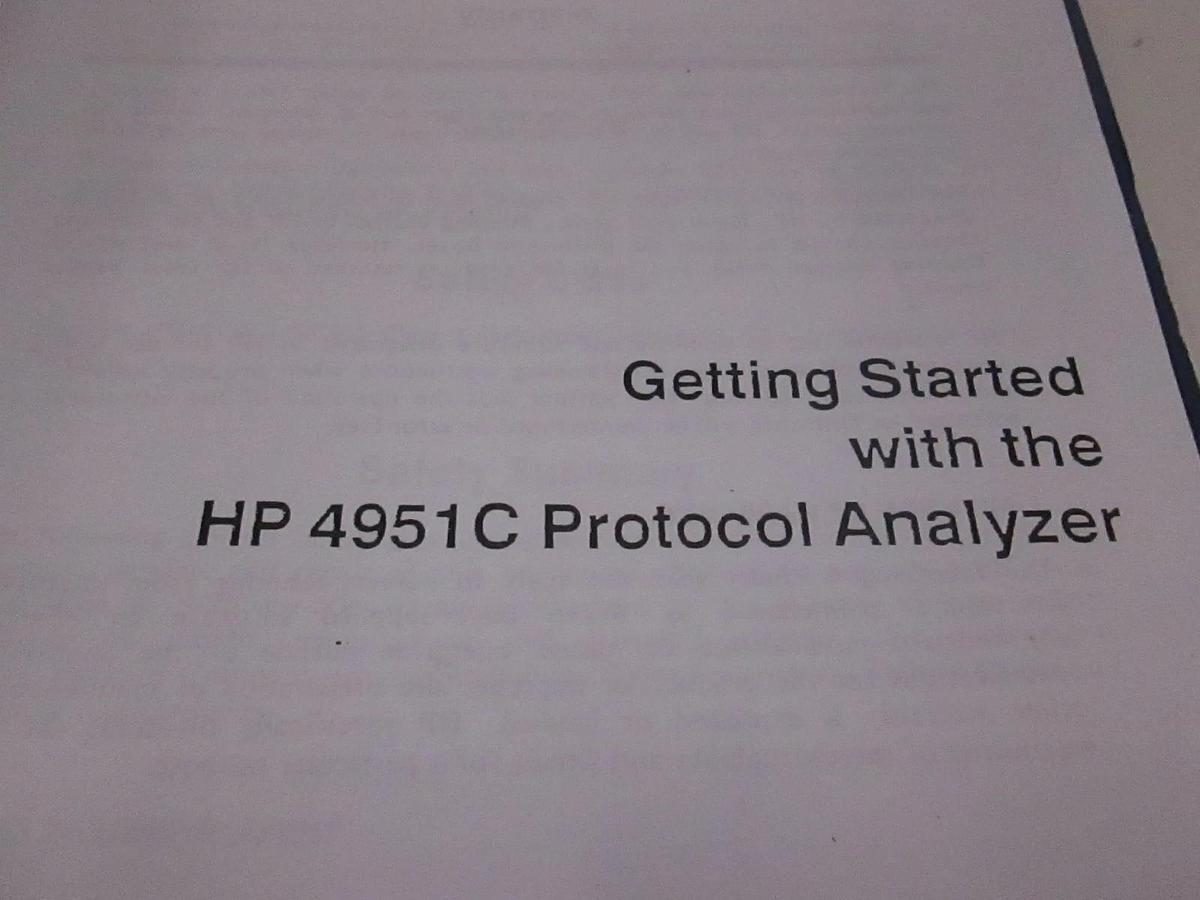 Used HP Getting Started With The 4951C Protocol Analyzer, Used