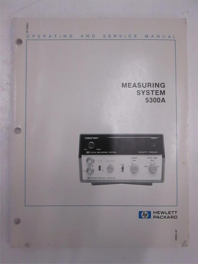 Used HP Model 5300A Measuring System Operating and Service Manual, Used